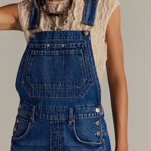We The Free Blue Denim Overalls